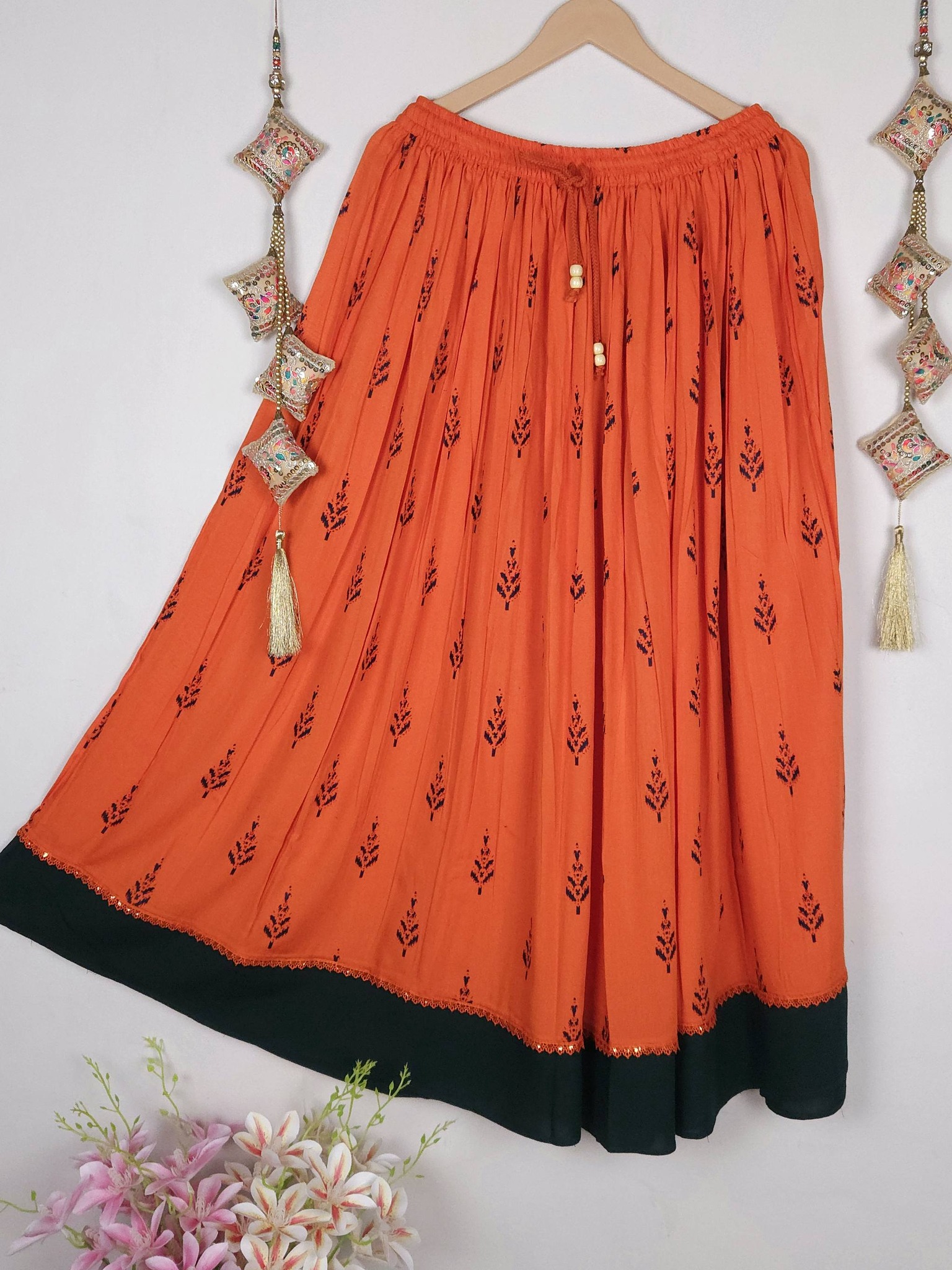 Premium Skirt - Orange Mixed
